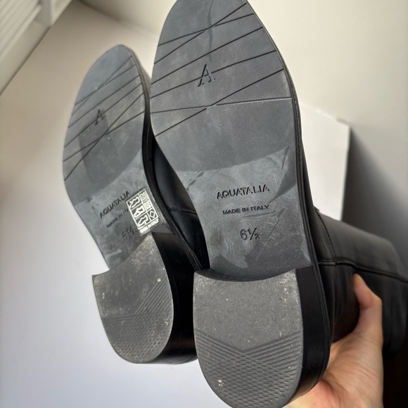 Aquatalia Cambria Weatherproof Riding Boot Black Leather Sz 6.5 $595 - Picture 11 of 12